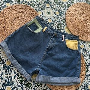 PRINCESS POLLY|  Briella Colorblock PASTEL High Waist Short